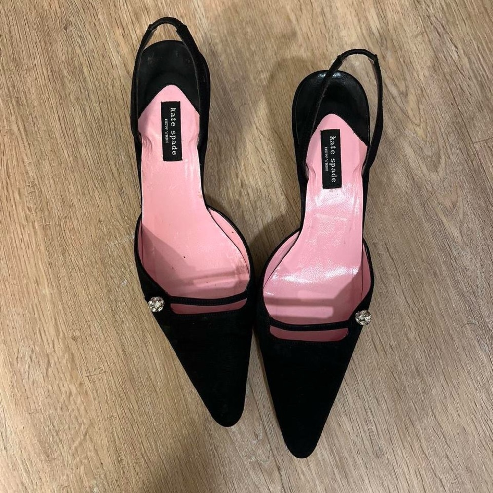 Kate Spade Black and Pink Pointed-Toe Heels